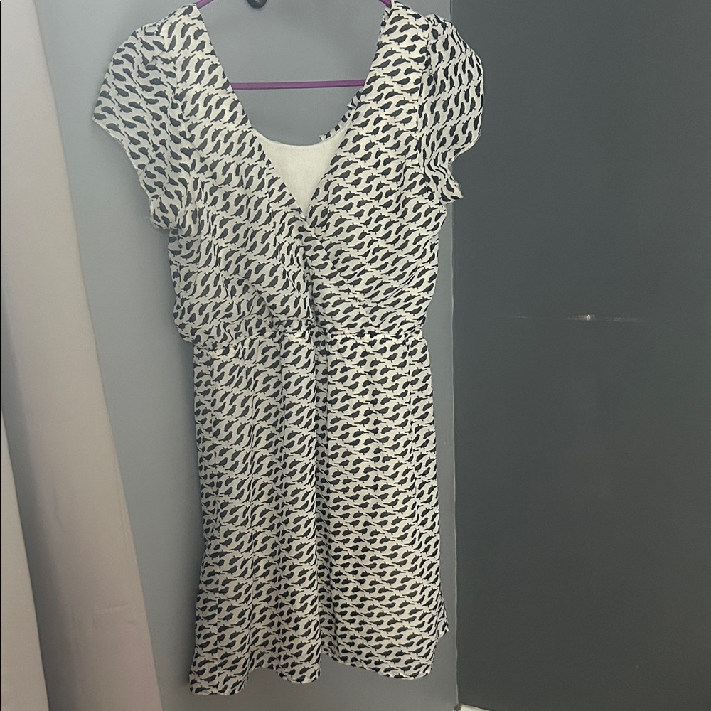 Elegant Black and White Patterned Dress